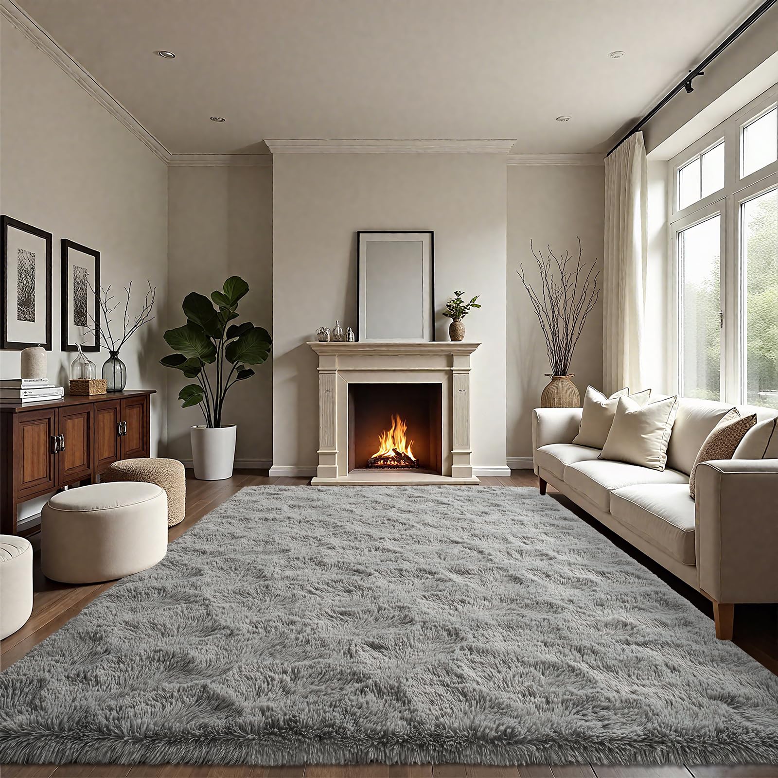 LOCHAS tapis dans décor scandinave, harmonise et adoucit la pièce