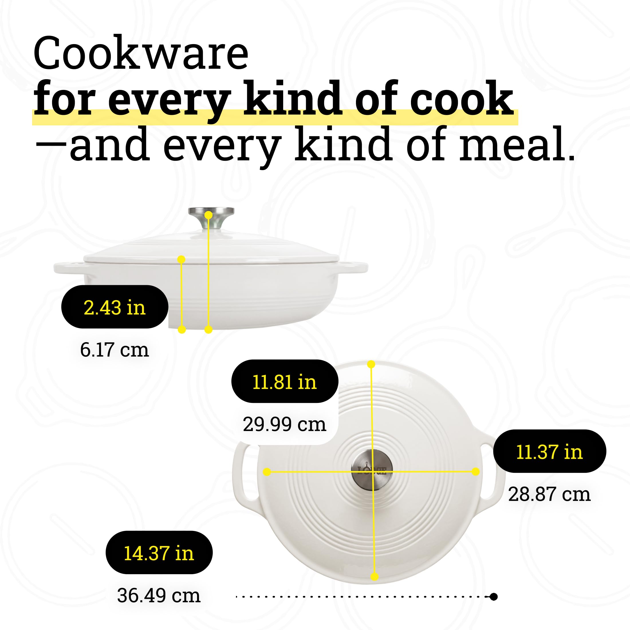 Lodge braiser comparaison taille pour estimer portions