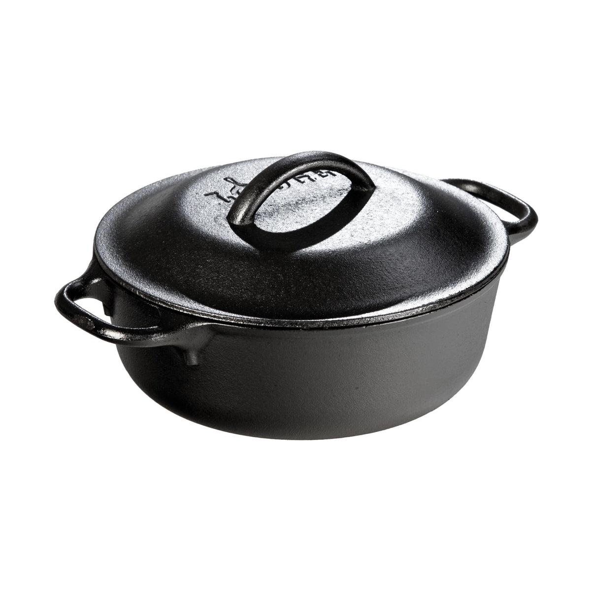 Lodge cocotte 2 quarts vue de face pour cuisson polyvalente