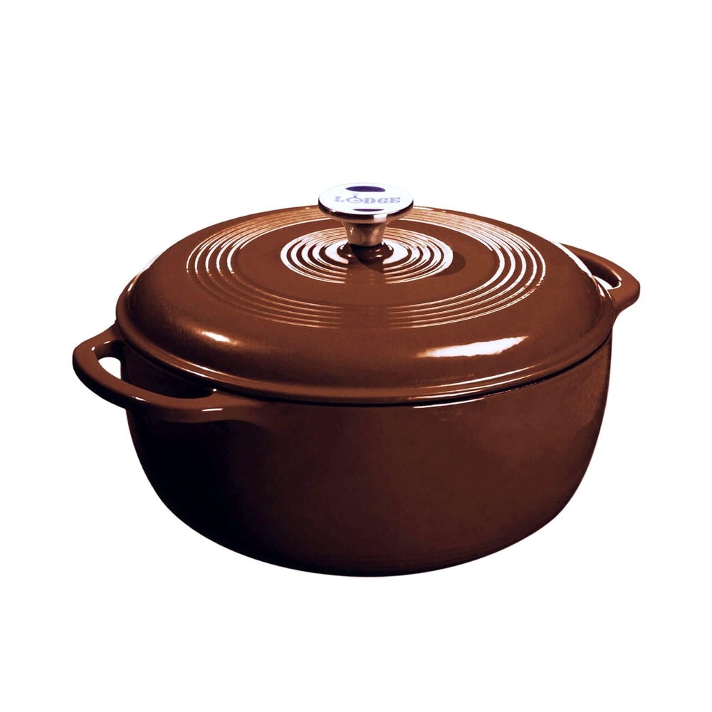 Lodge cocotte Burnt Sienna vue de face, design et solidité pour servir
