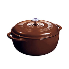 Lodge cocotte Burnt Sienna vue de face, design et solidité pour servir