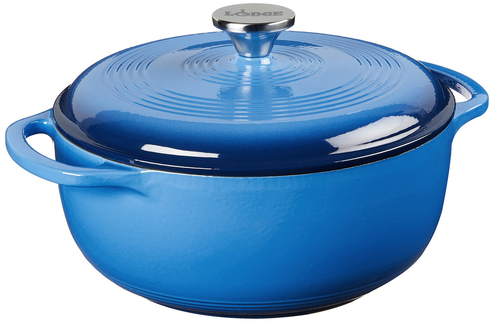 Lodge cocotte face avant couleur Caribbean Blue, présentation élégante
