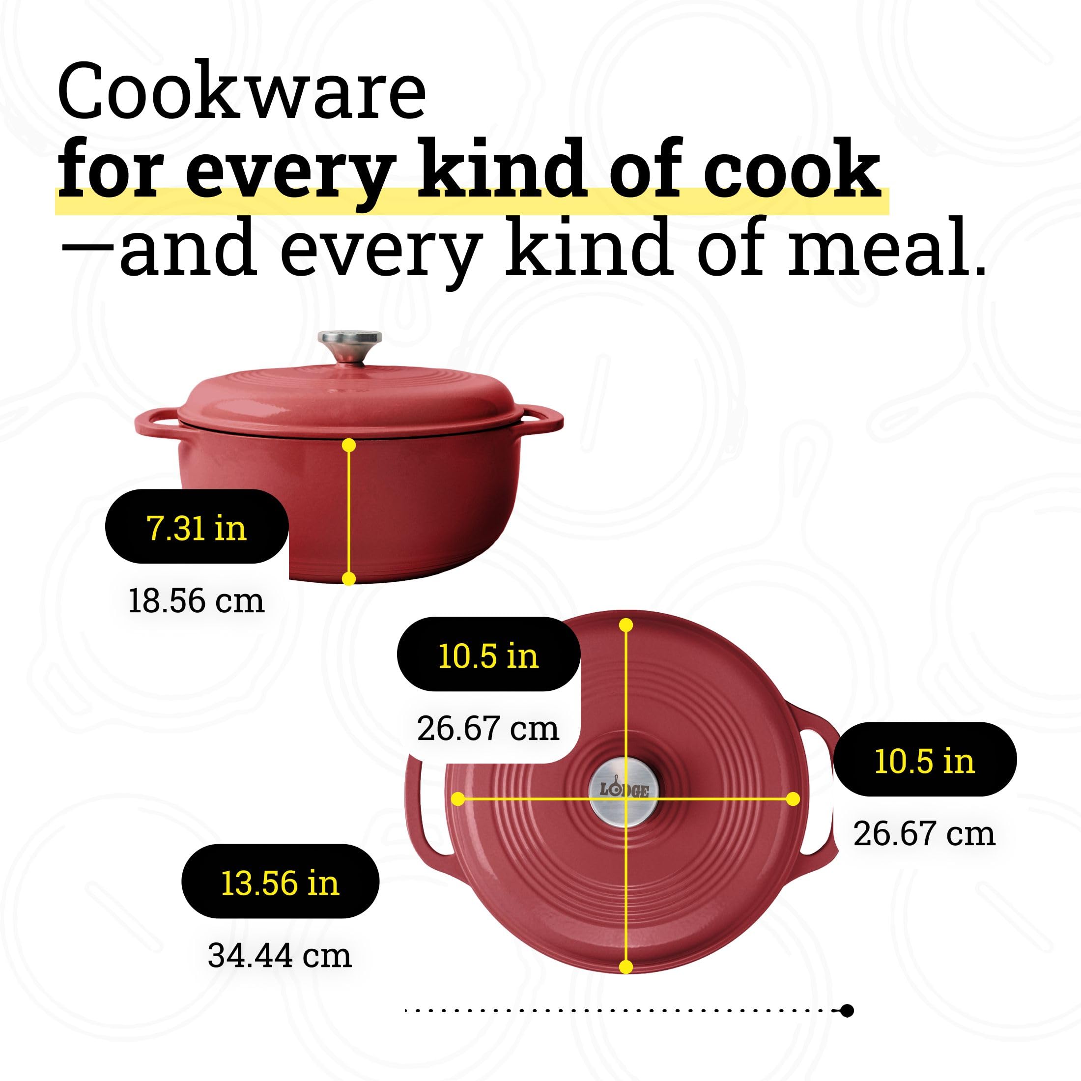 Lodge cocotte cranberry à l’échelle, capacité 6 quart pour famille