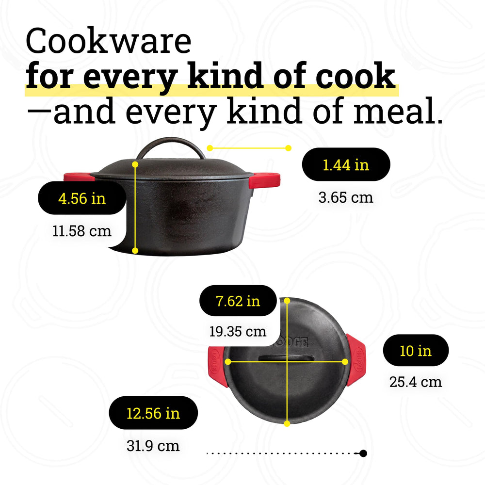 Lodge cocotte en usage sur plaque pour cuisson uniforme