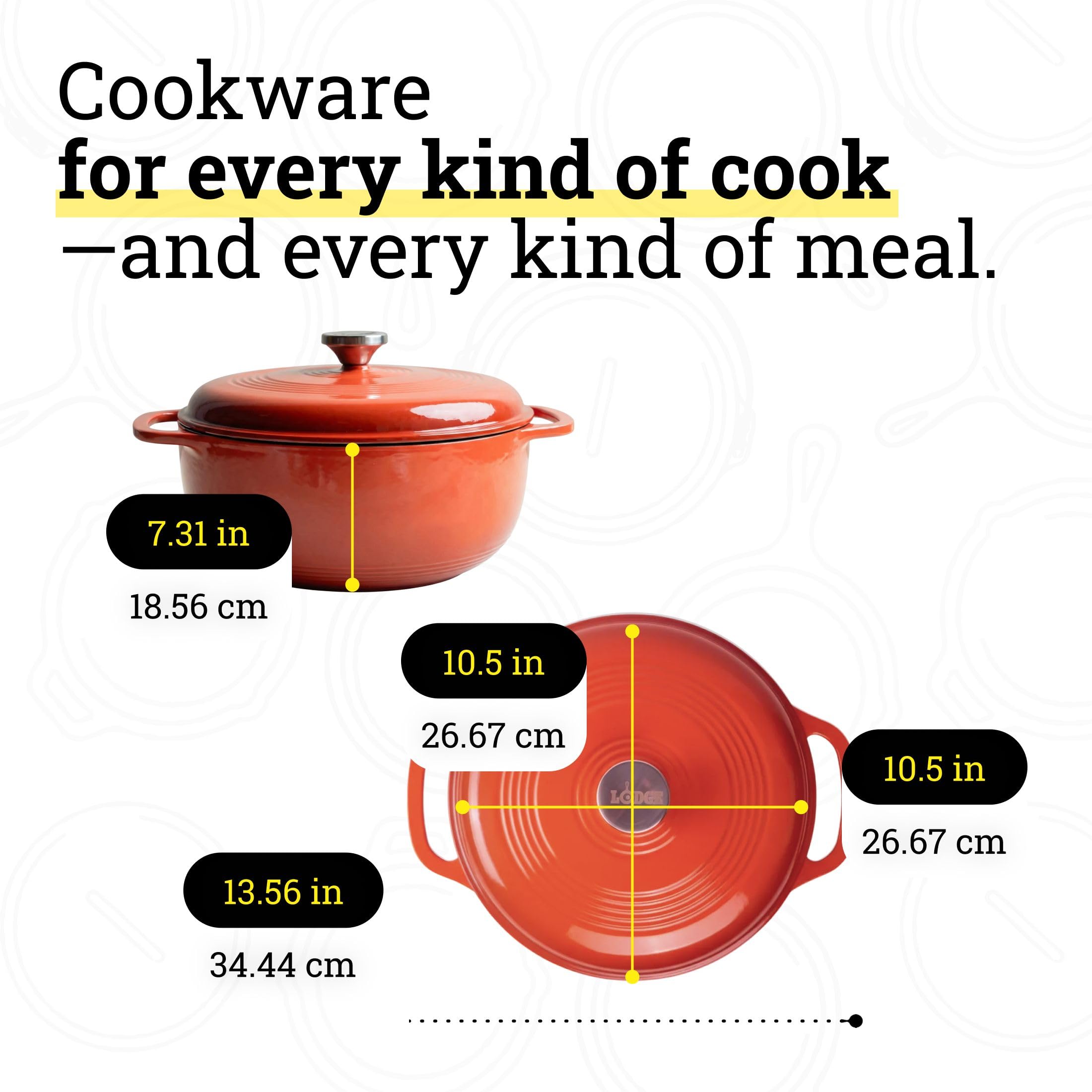 Lodge cocotte posée sur un plan de cuisson montrant compatibilité induction et gaz