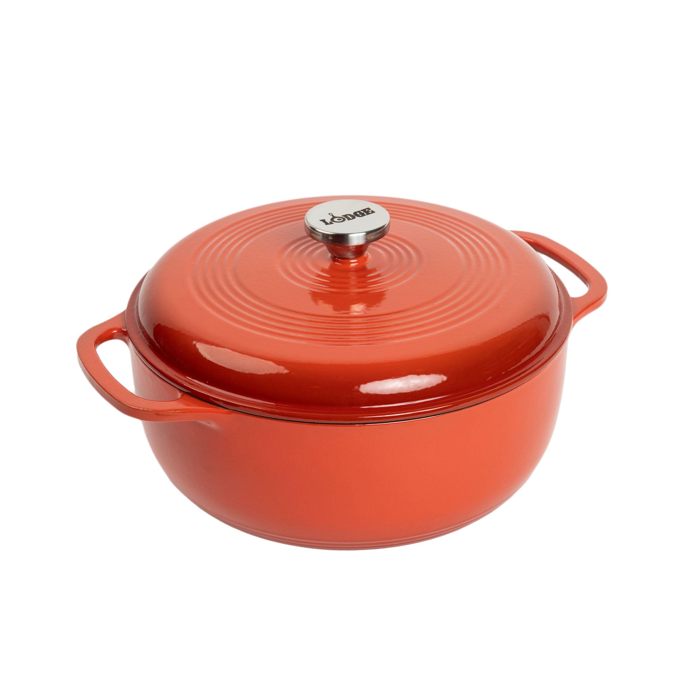 Lodge cocotte face montrant design coloré et finition émaillée bénéfique pour présentation