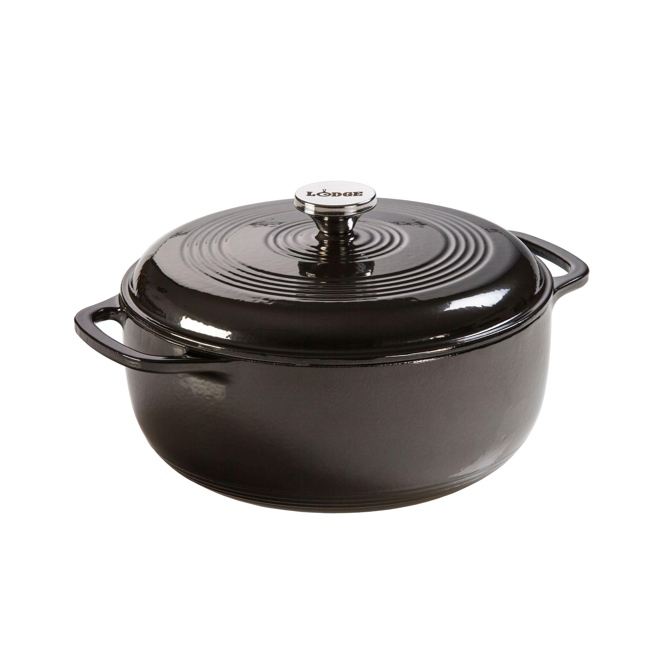 Lodge cocotte face avant Midnight Chrome montrant finition élégante et capacité