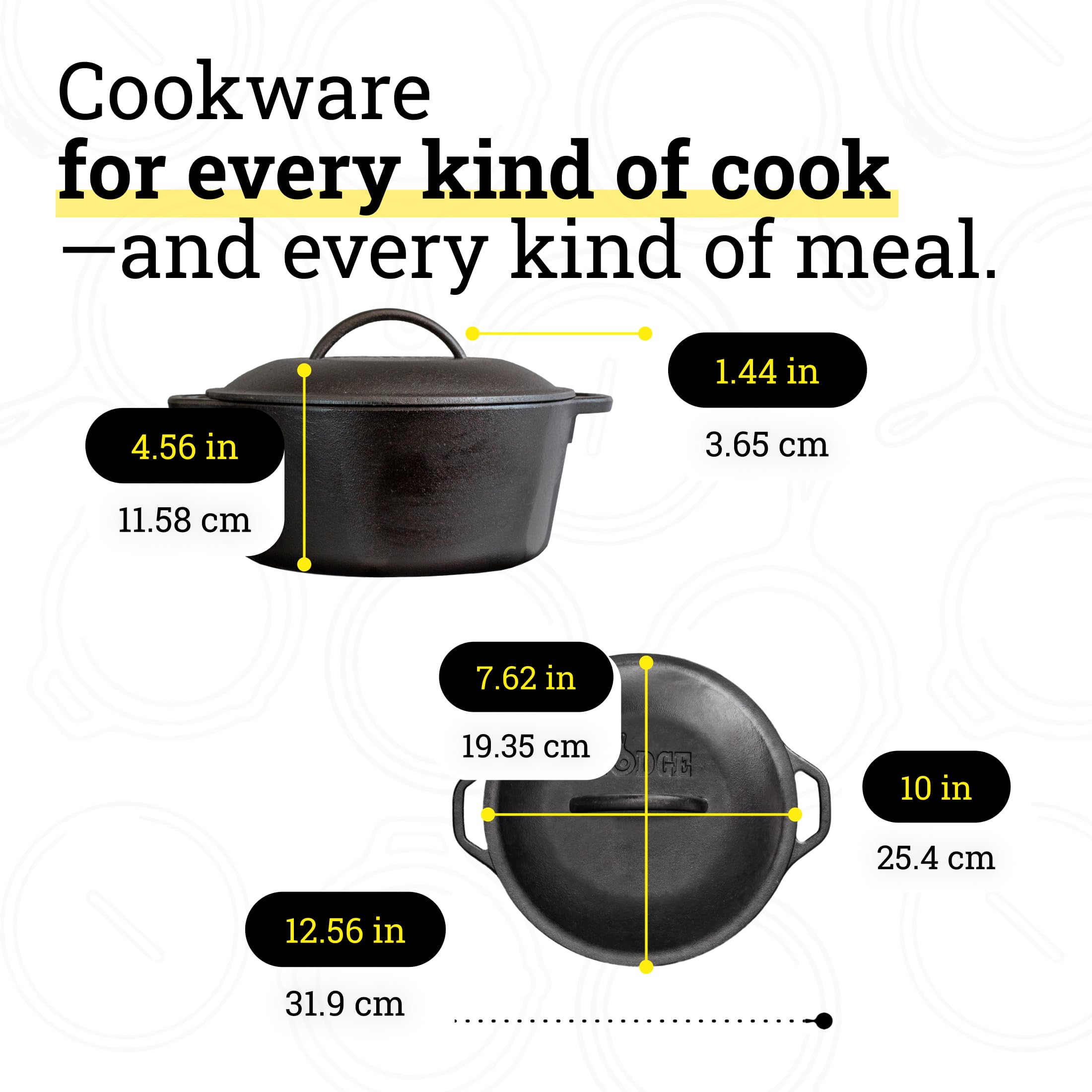 Lodge cocotte sur plaque de cuisson démontrant compatibilité feux variés