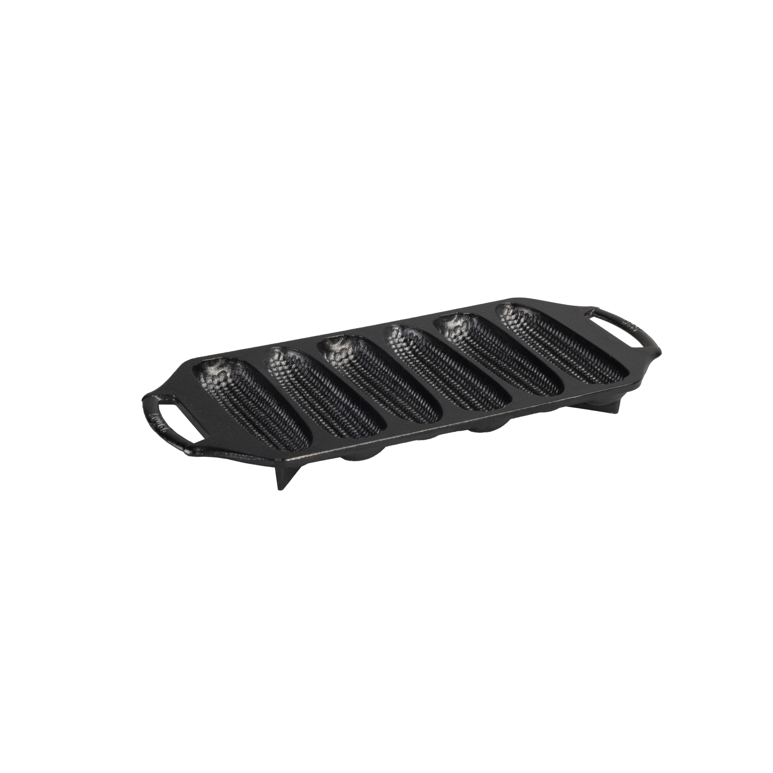 Lodge poêle face avant montrant 6 empreintes et finition assaisonnée pour cuisson uniforme