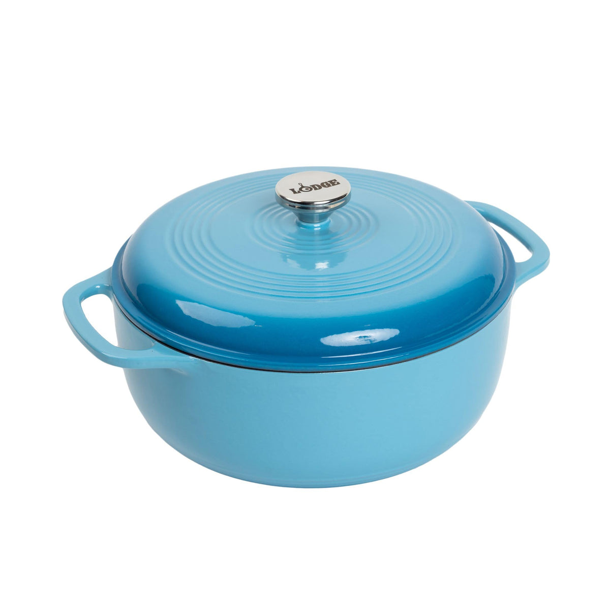 Lodge cocotte face avant Cornflower Blue, design élégant et cuisson homogène