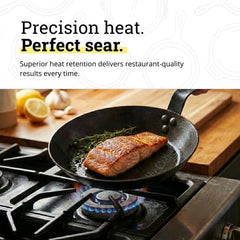Lodge poêle en usage sur cuisinière, bénéfice chaleur réactive