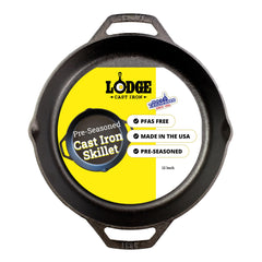 Lodge poêle fonte face avant montrant silhouette robuste et capacité