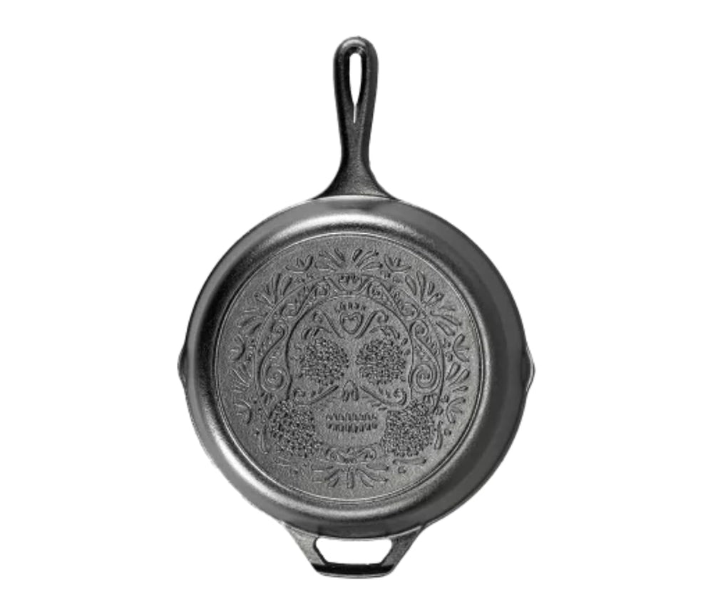 Lodge poêle Sugar Skull face avant montrant le design coloré et durable