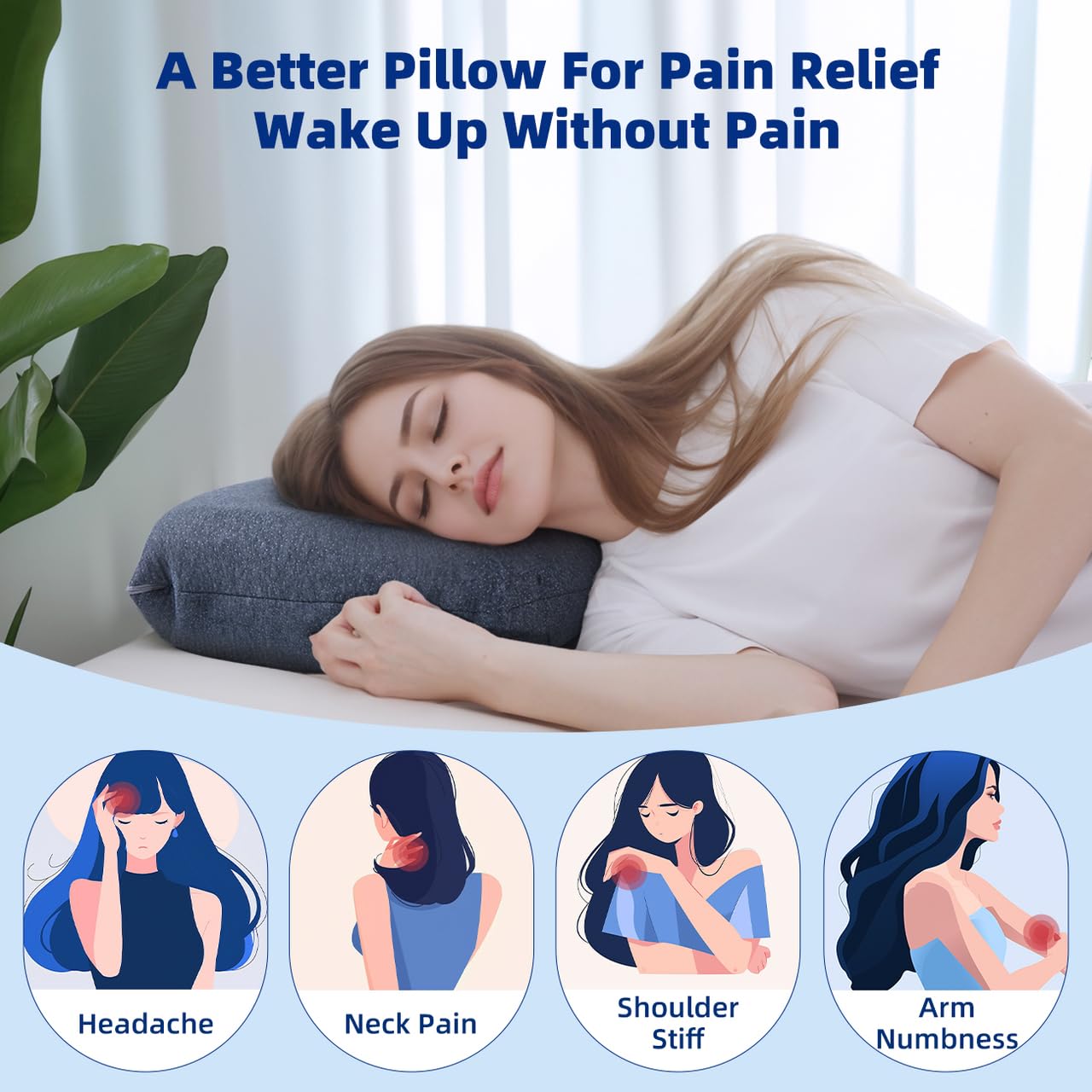 LOFE oreiller utilisé par un dormeur de côté pour maintien cervical et confort