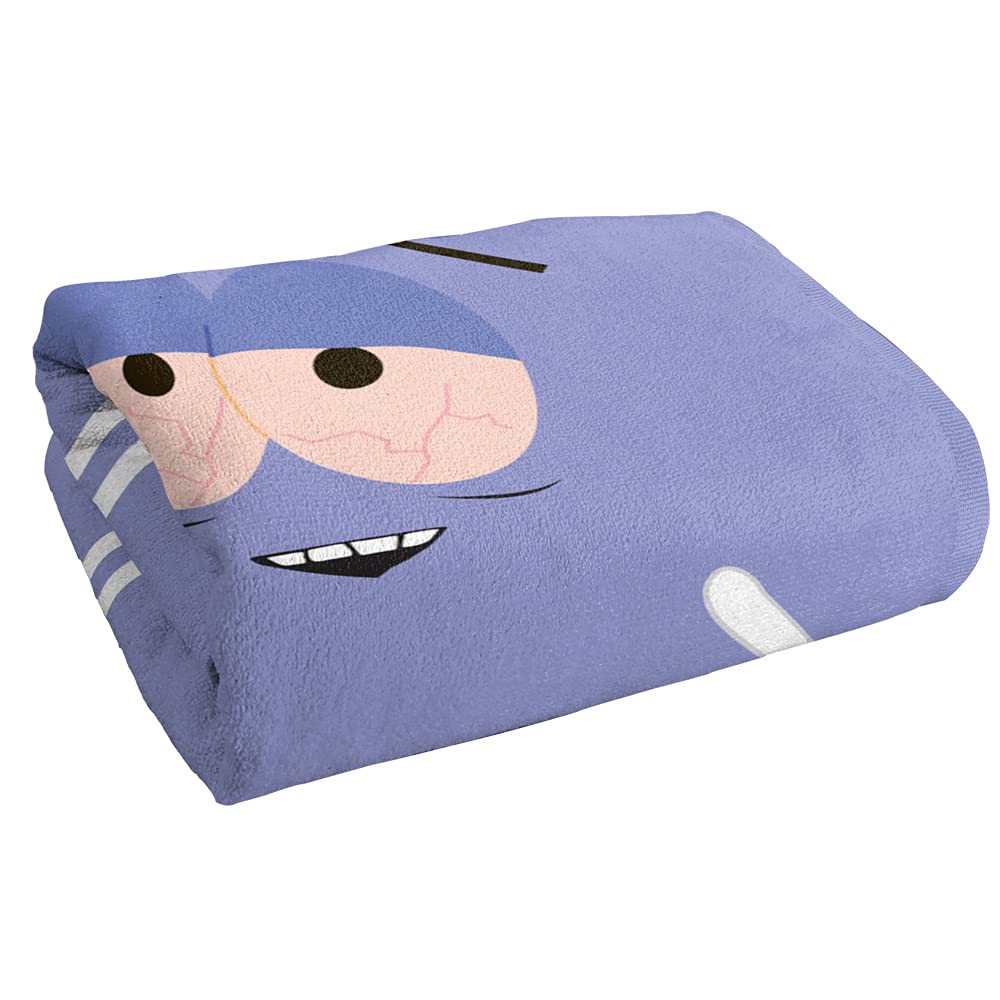 LOGOVISION Towelie gros plan de l'impression par sublimation montrant les détails nets