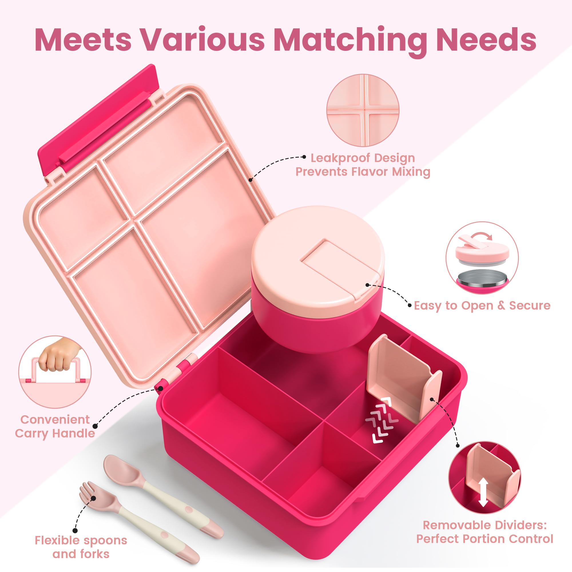 LOHASOK fourchette et cuillère en silicone rangées pour repas complet