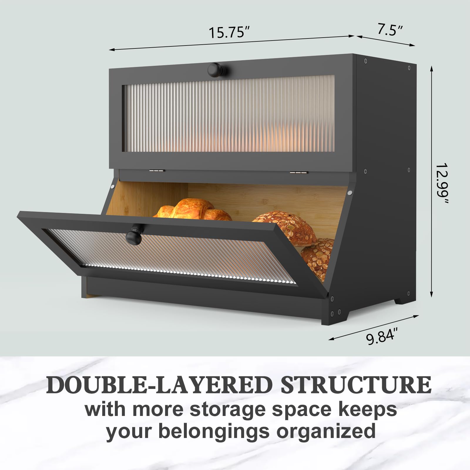 LOHASOK boîte à pain sur plan de travail cuisine pratique et esthétique