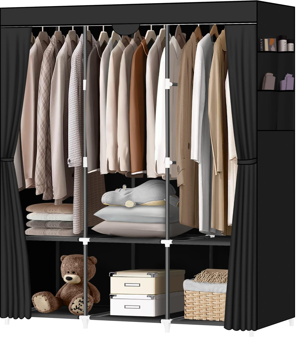 LOKEME armoire pliante face ouverte montrant capacité et organisation