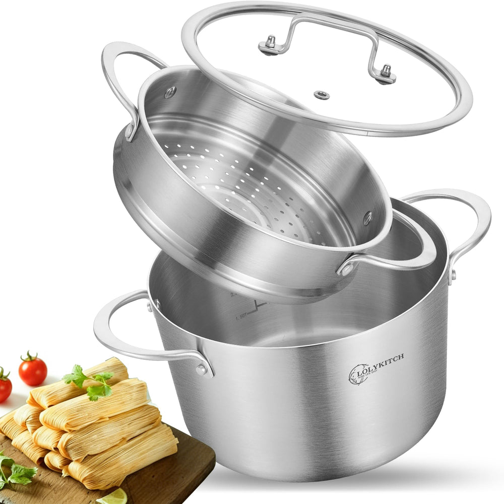 LOLYKITCH faitout face montrant design stable et capacité 5 qt