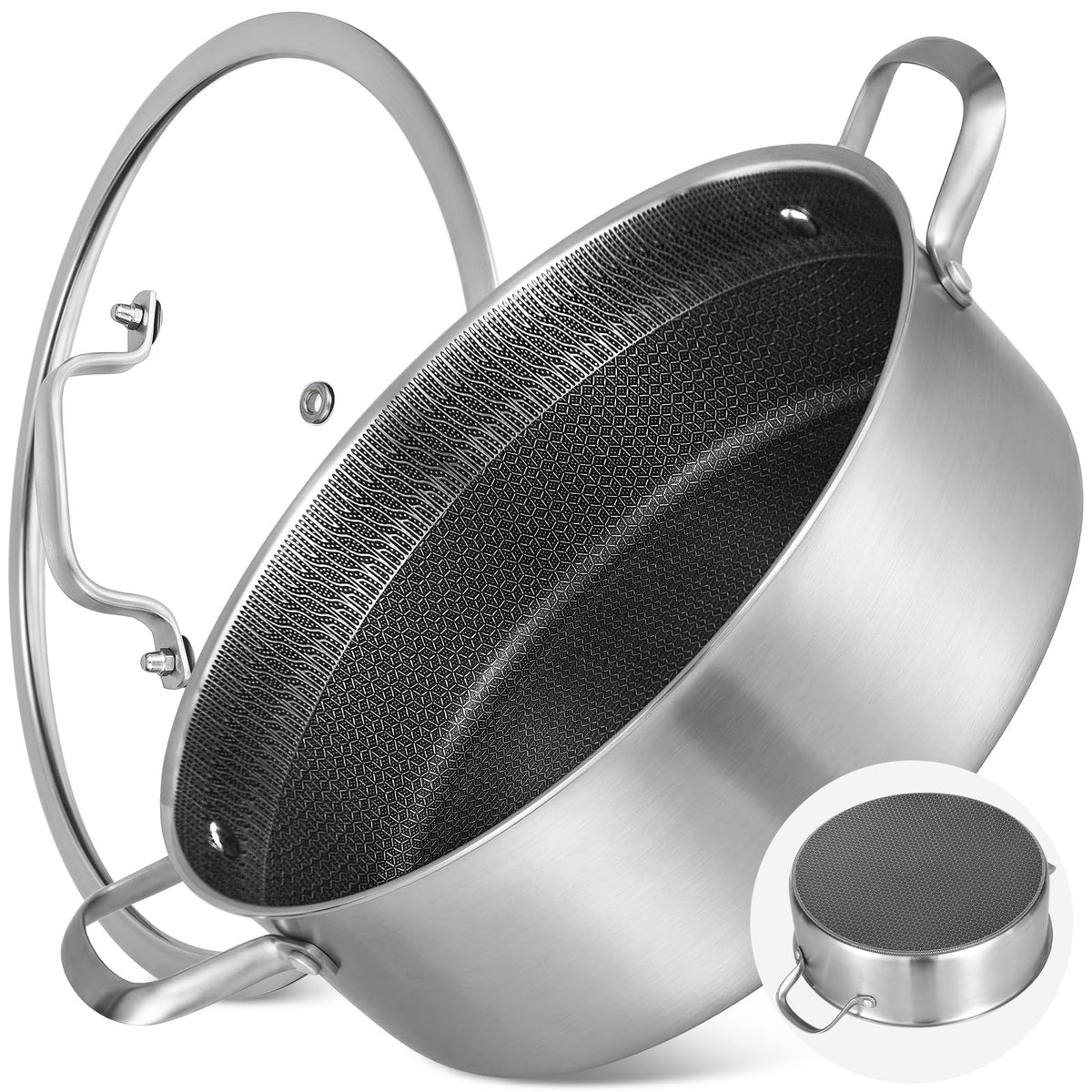 LOLYKITCH poêle profonde 12" vue avant, grande capacité pour repas familiaux