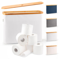 Lonbet vue frontale du rangement papier toilette, gain d'espace