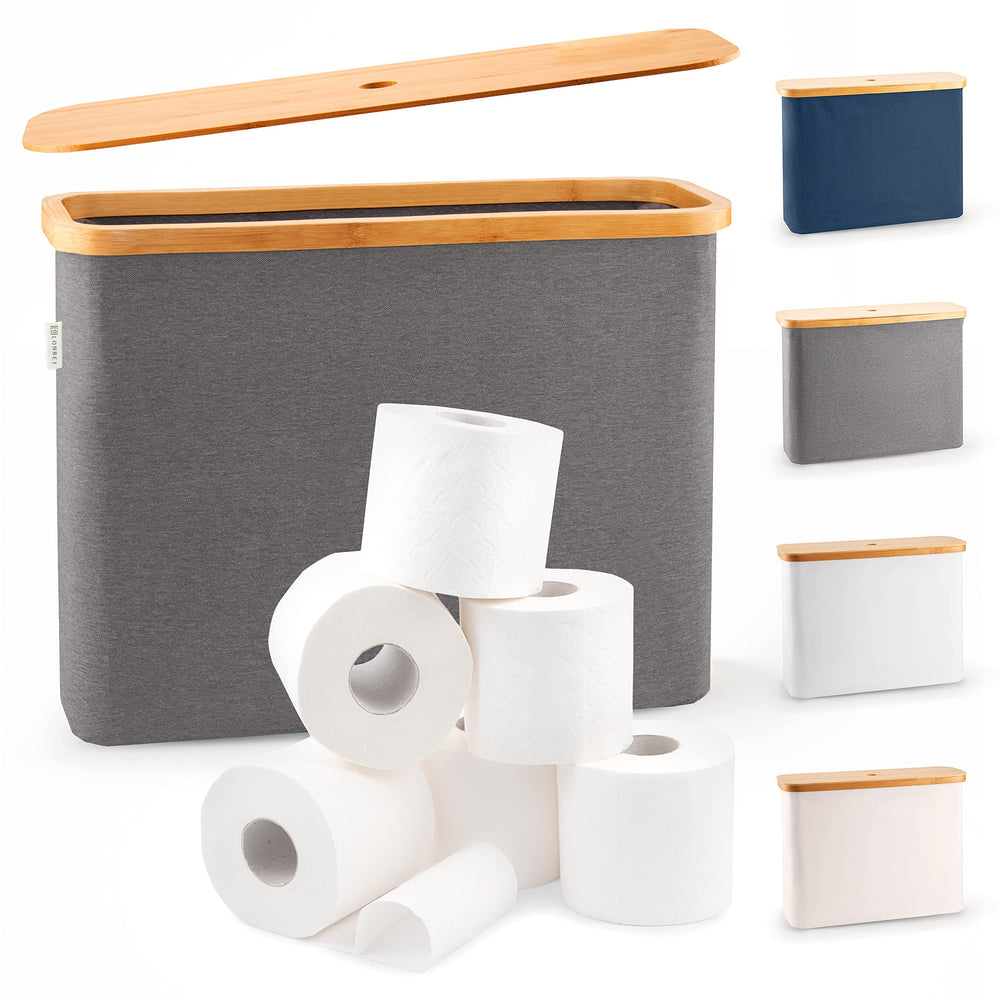LONBET vue avant du panier gris montrant design élégant et rangement pratique