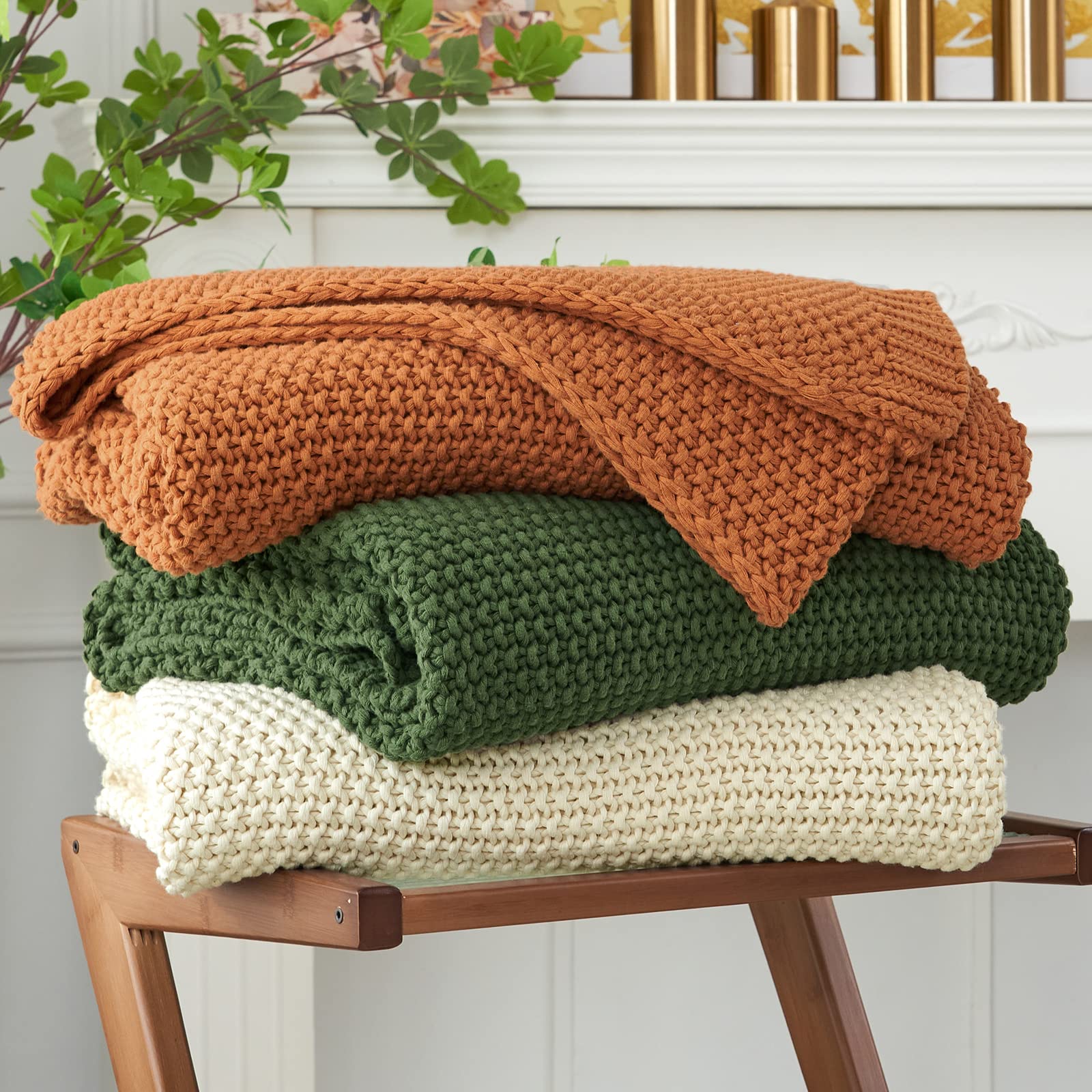Longhui bedding vue frontale du plaid crème, élégance et confort immédiat