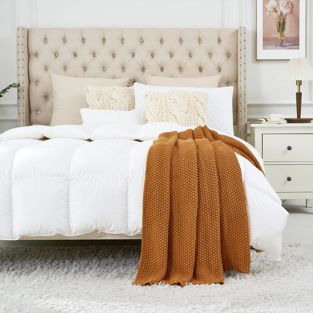 Longhui bedding plaid posé sur canapé apporte confort et style farmhouse
