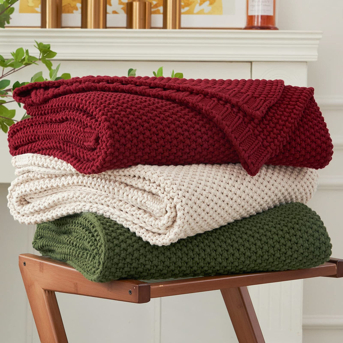 Longhui bedding vue avant du plaid bordeaux, ajoute chaleur décorative