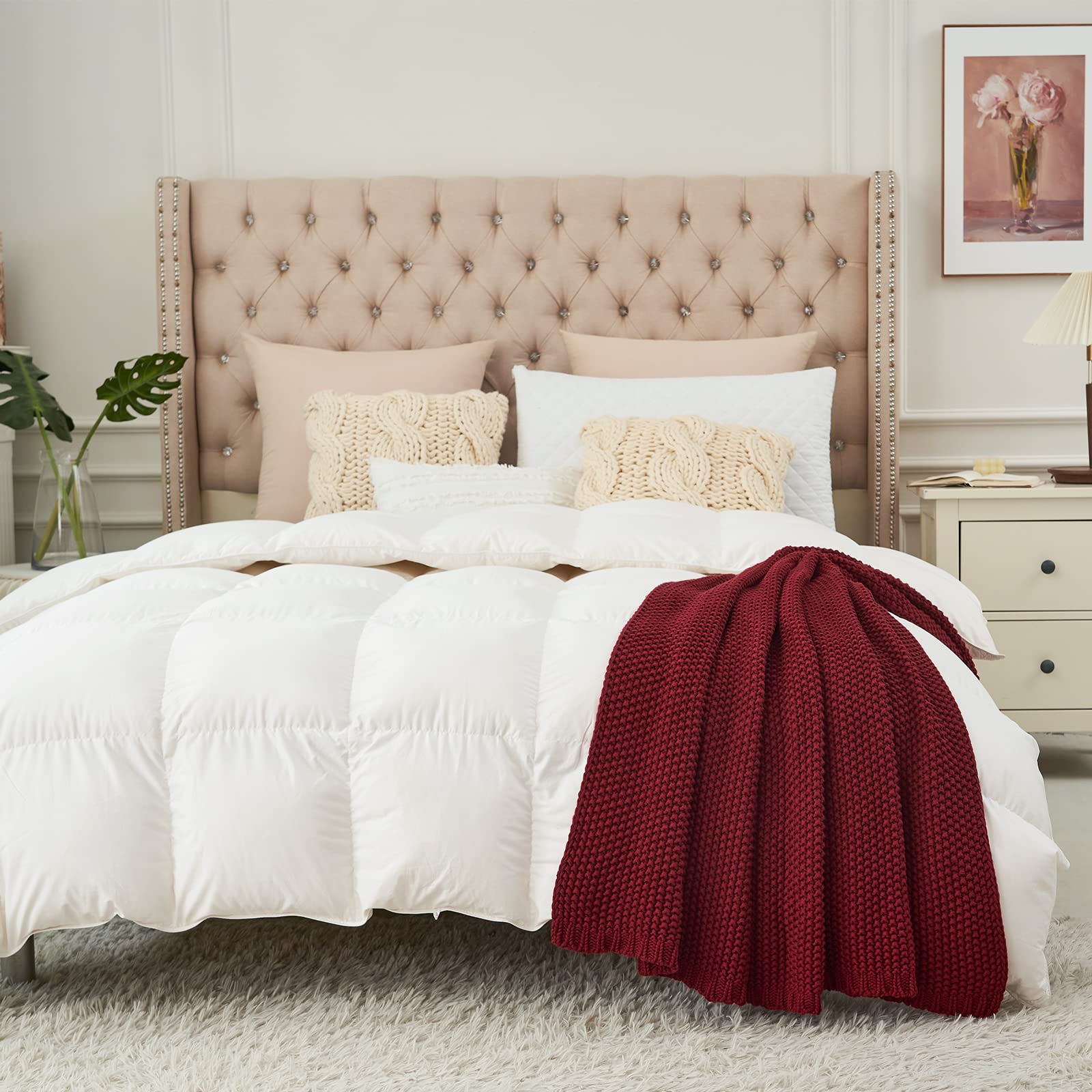 Longhui bedding drapé sur lit, accent décoratif chambre chaleureux