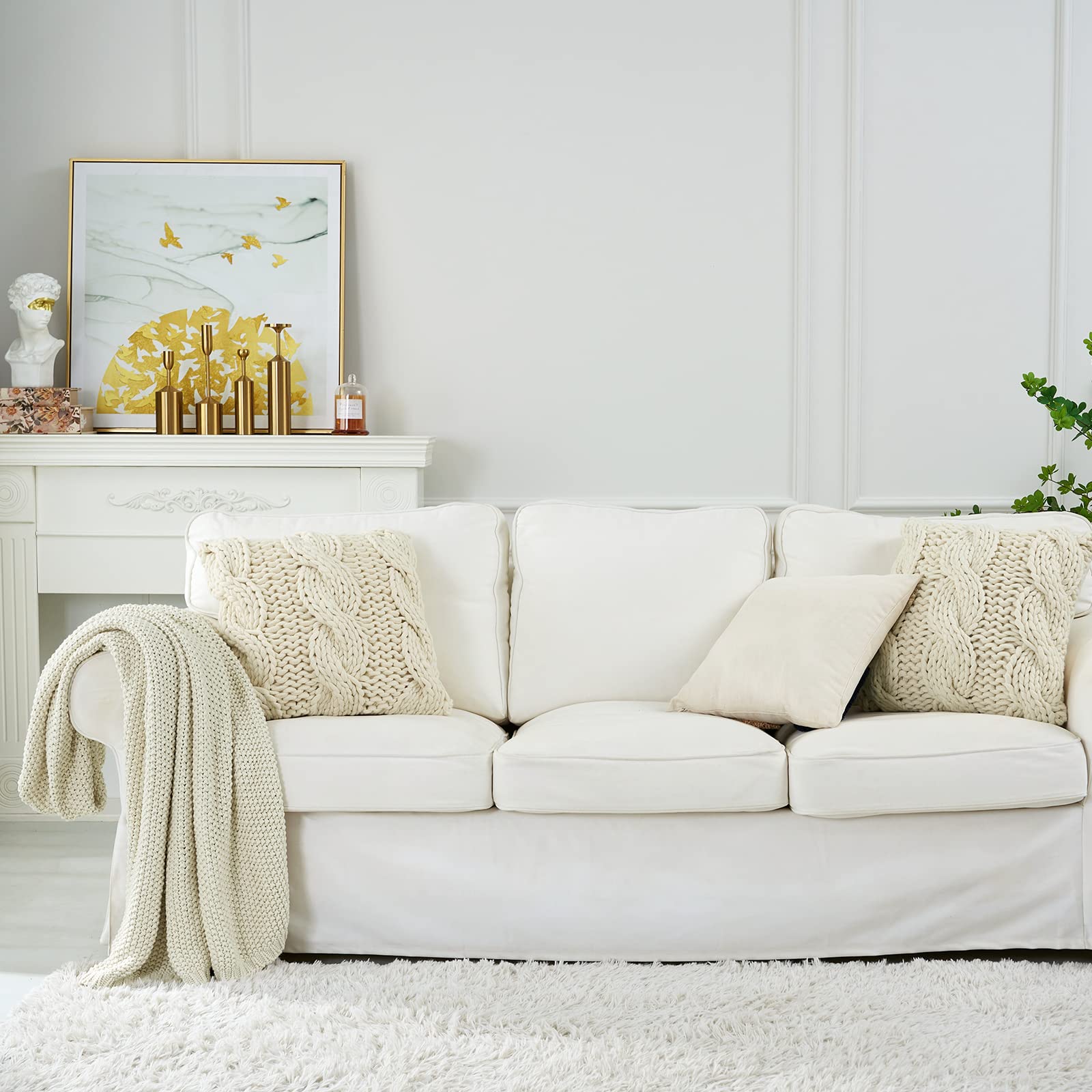 Longhui bedding gros plan sur la grosse maille cable, texture douce et isolante