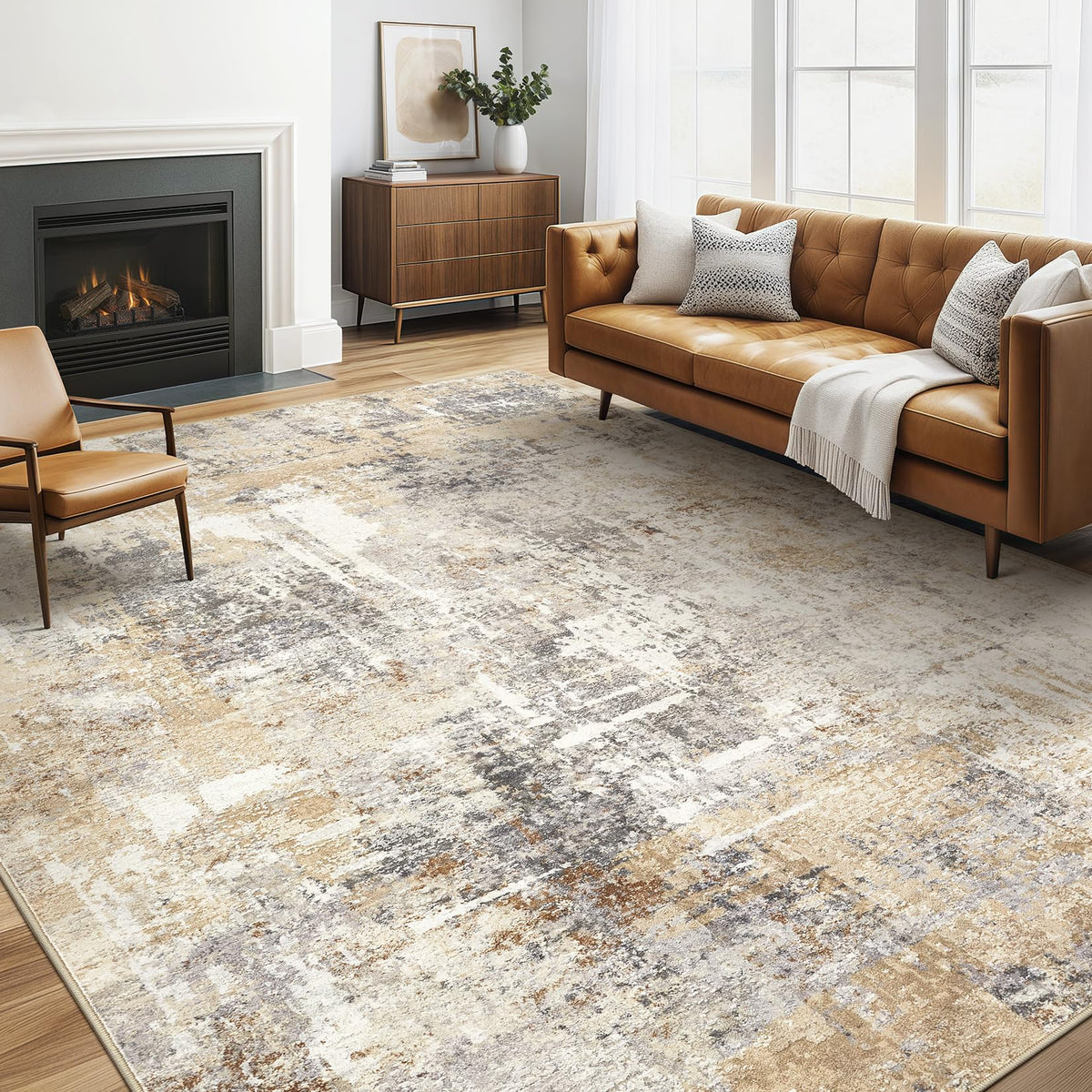 LOONGRUG tapis 5x7 vue frontale élégant et moderne, apporte style