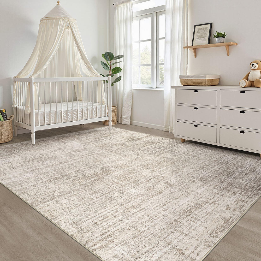 LOONGRUG tapis plié prêt pour lavage en machine montrant facilité d'entretien