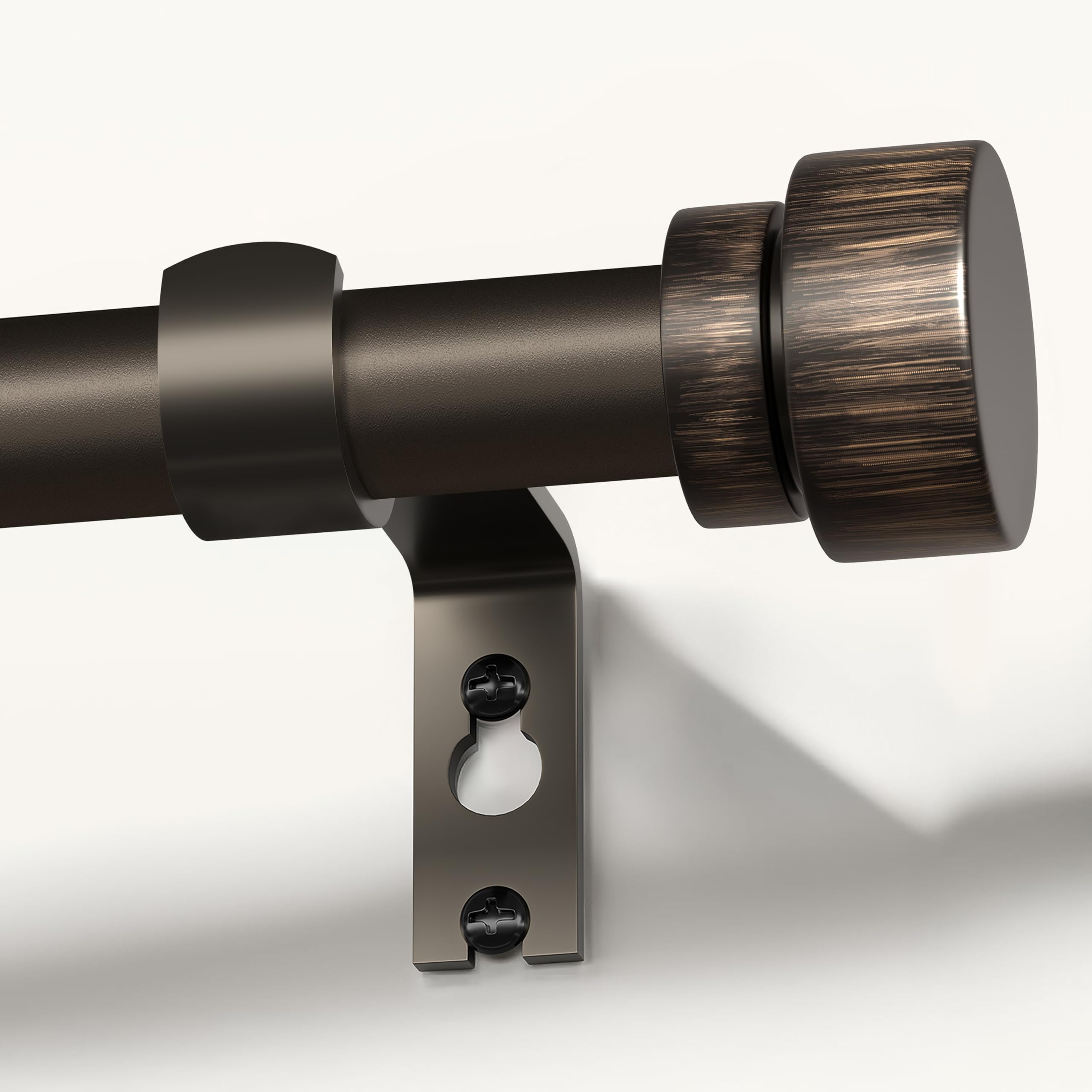 Lootkell tringle face avant avec embouts décoratifs, finition bronze pour style homogène
