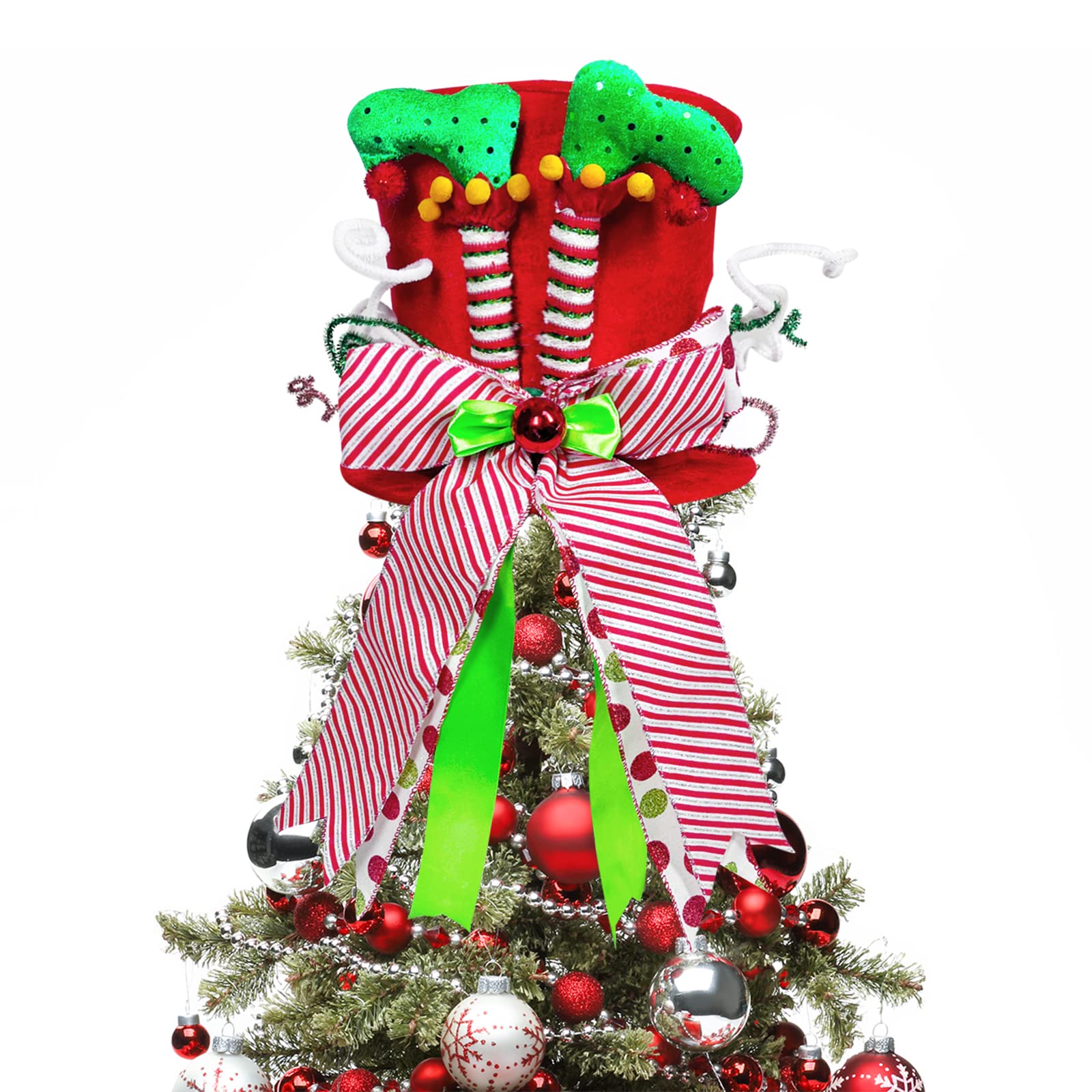 Lordaeron chapeau face en velours rouge pour sommet de sapin, accent festif