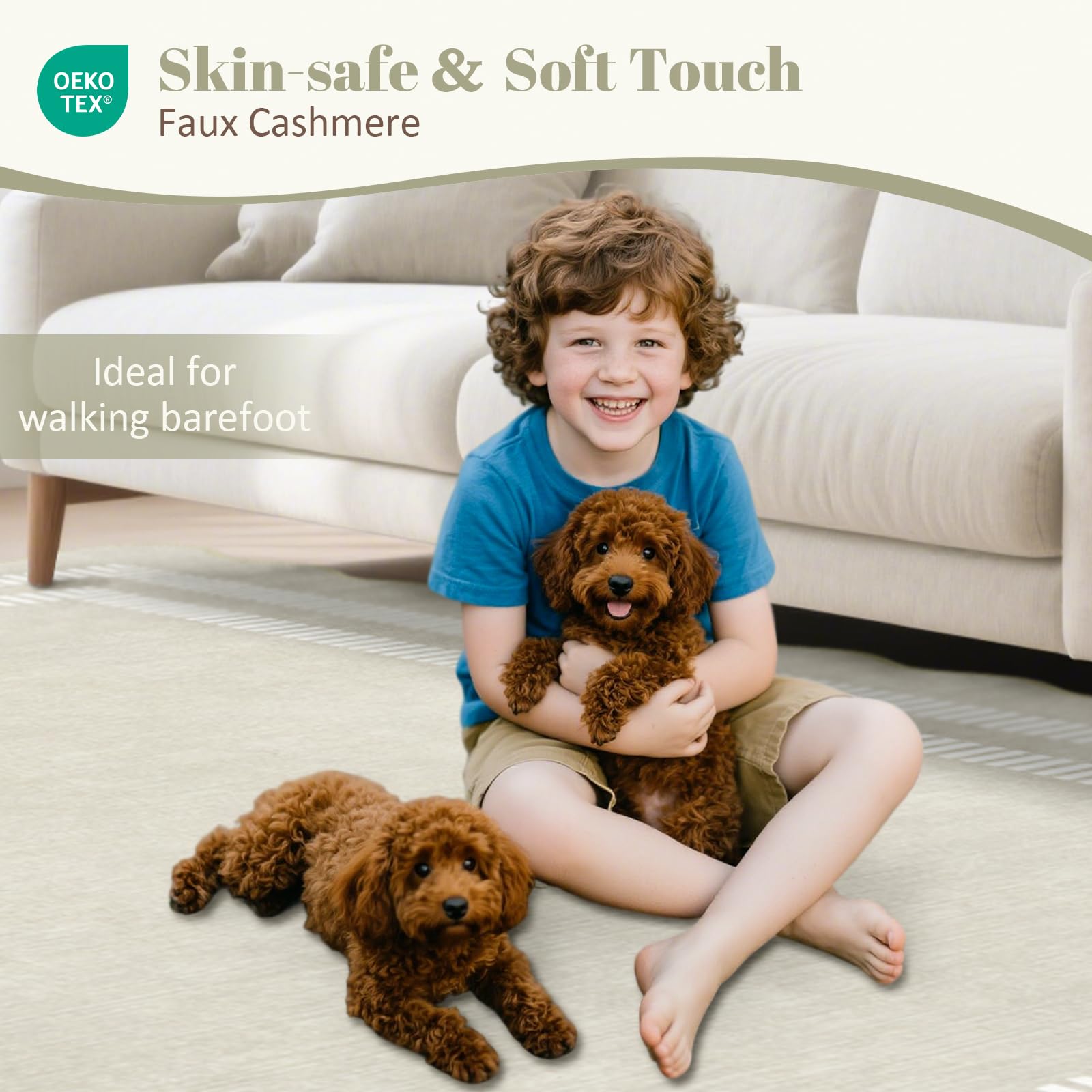 LORWER tapis en utilisation salon confort sous les pieds et style