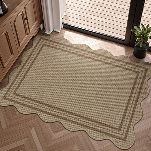 LORWER paillasson face avant marron style farmhouse apportant confort visuel