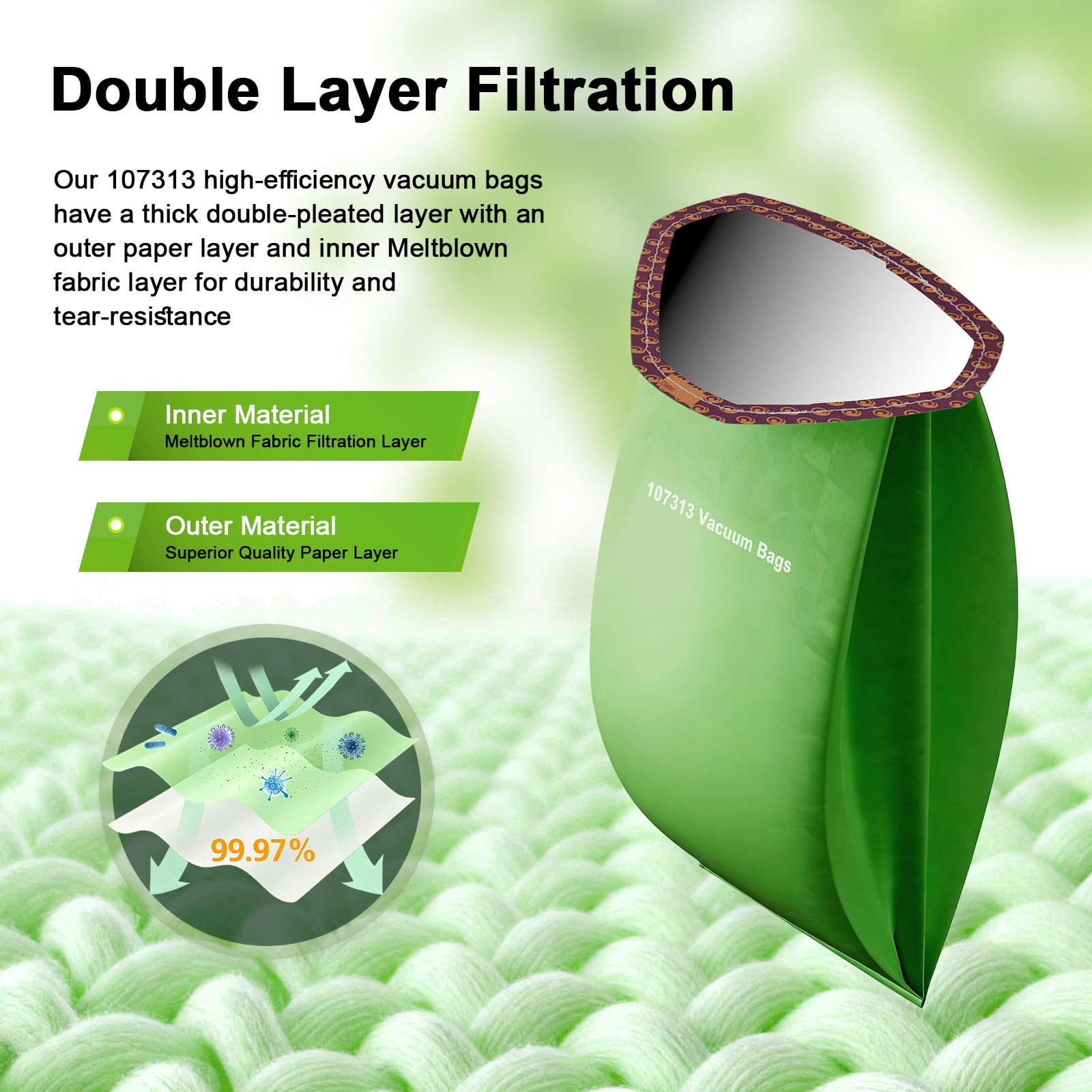 LOSKLENO gros plan texture papier deux couches pour meilleure filtration