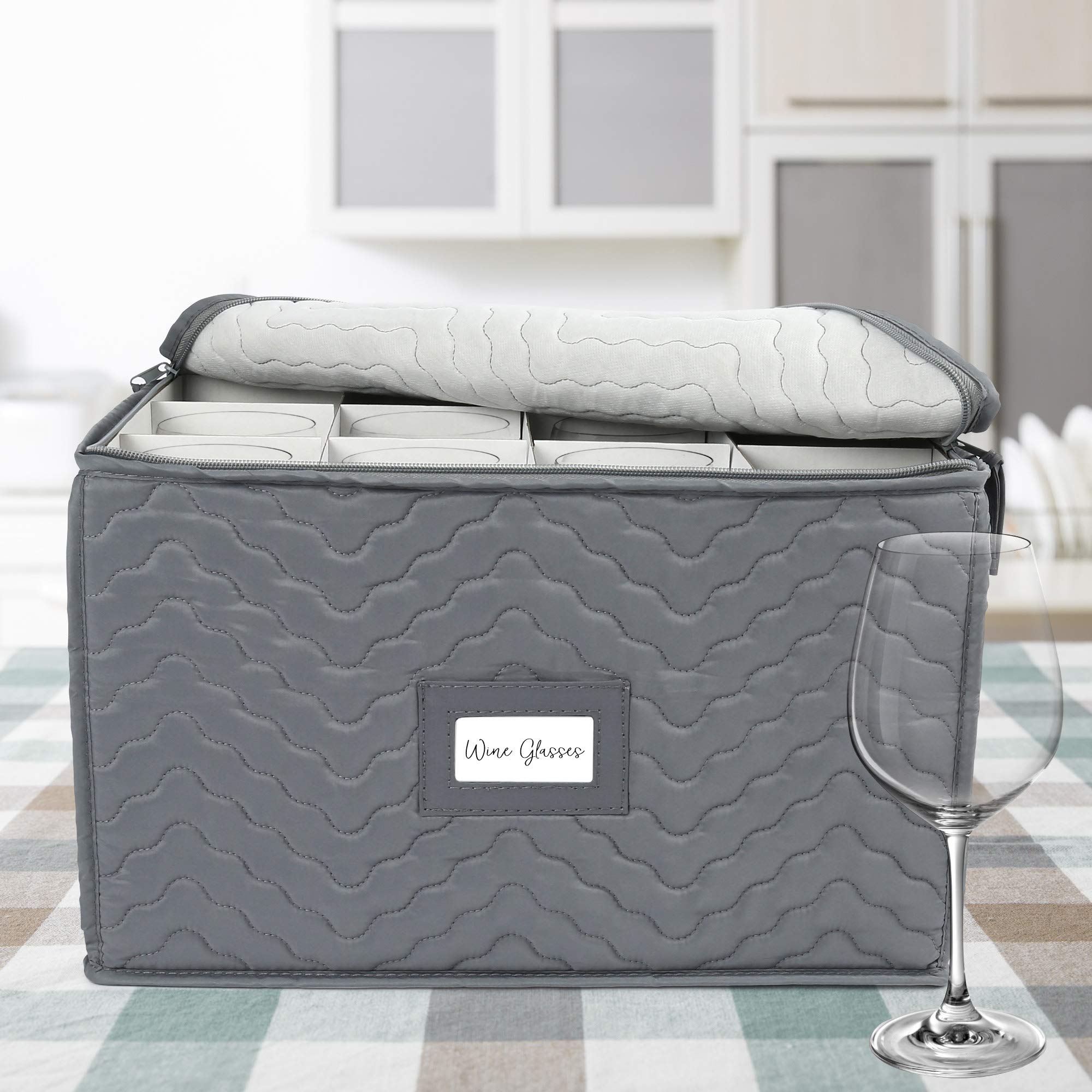 LotFancy étui dans armoire, protège et organise la verrerie domestique