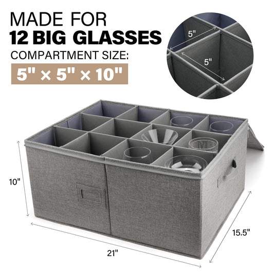 LotFancy intérieur avec diviseurs montrant une séparation sûre des verres