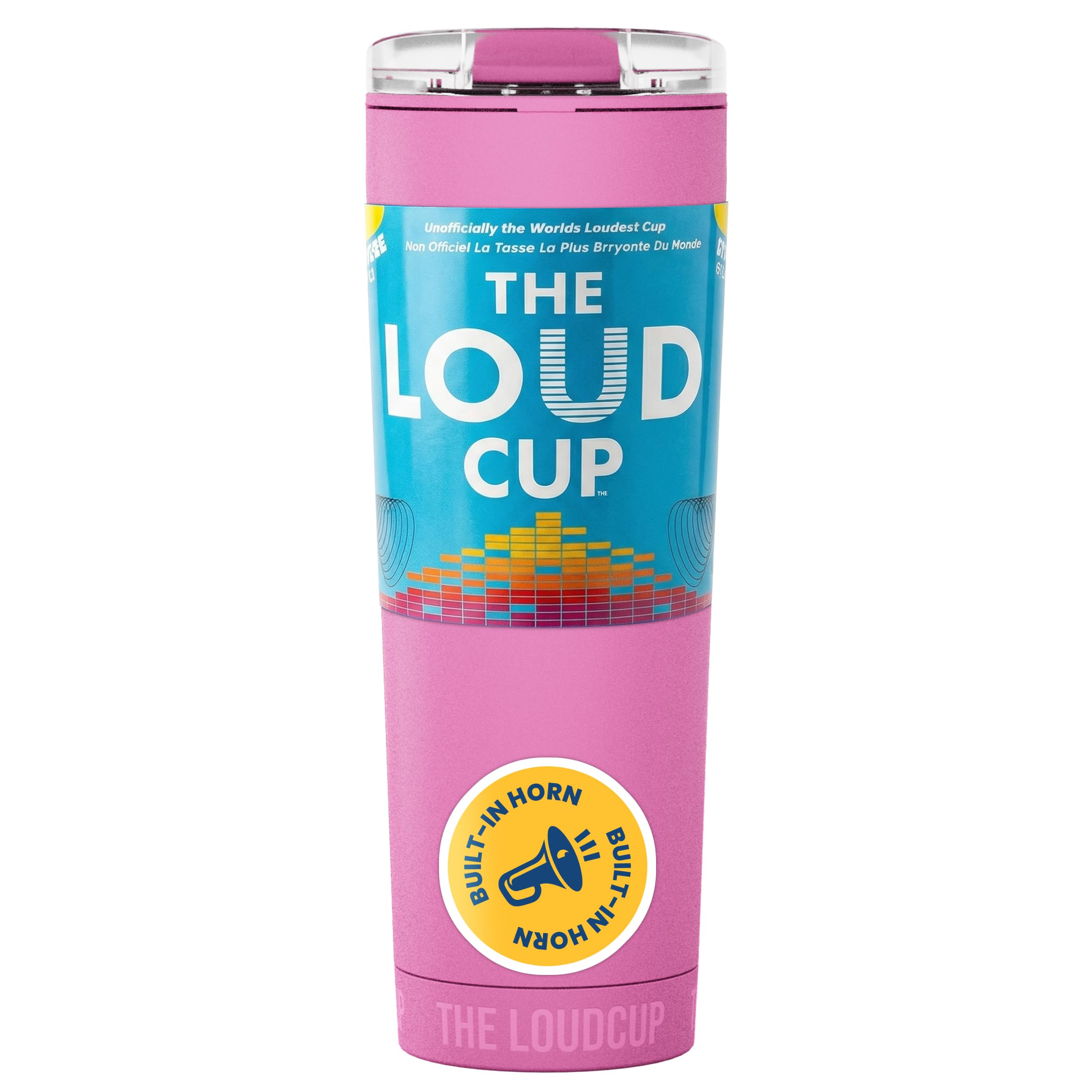 LoudCup face avant en Panther Pink montrant la couleur vive et façonnage pratique