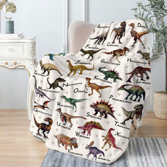 LOVE IS LIKE A BLANKET vue avant du plaid avec motif dinosaure, parfait pour déco