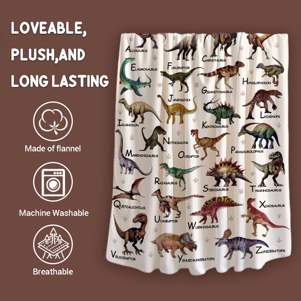 LOVE IS LIKE A BLANKET gros plan du motif dinosaure montrant couleurs vives