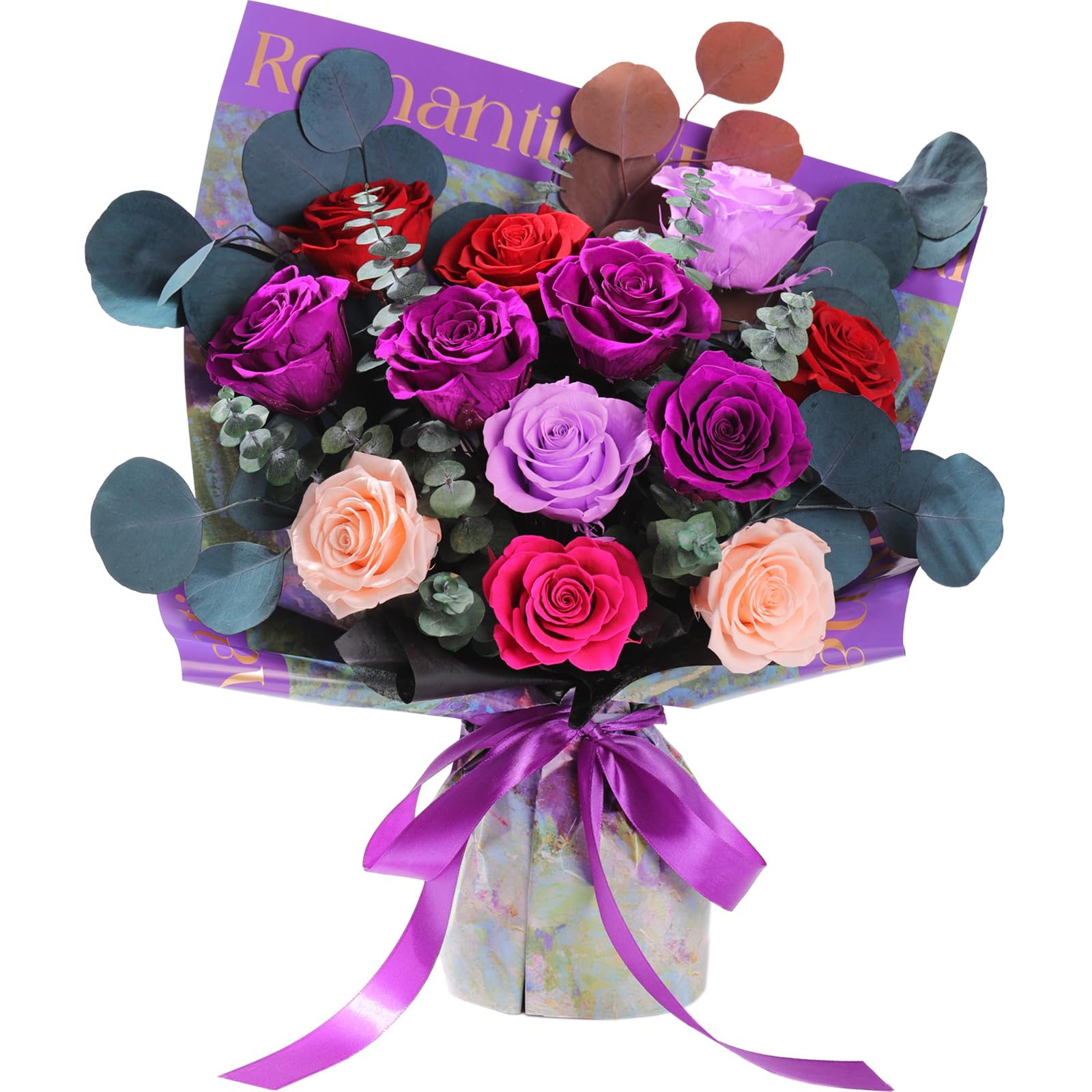 lovenfold bouquet face avant montrant douze roses luxueuses et esthétique durable