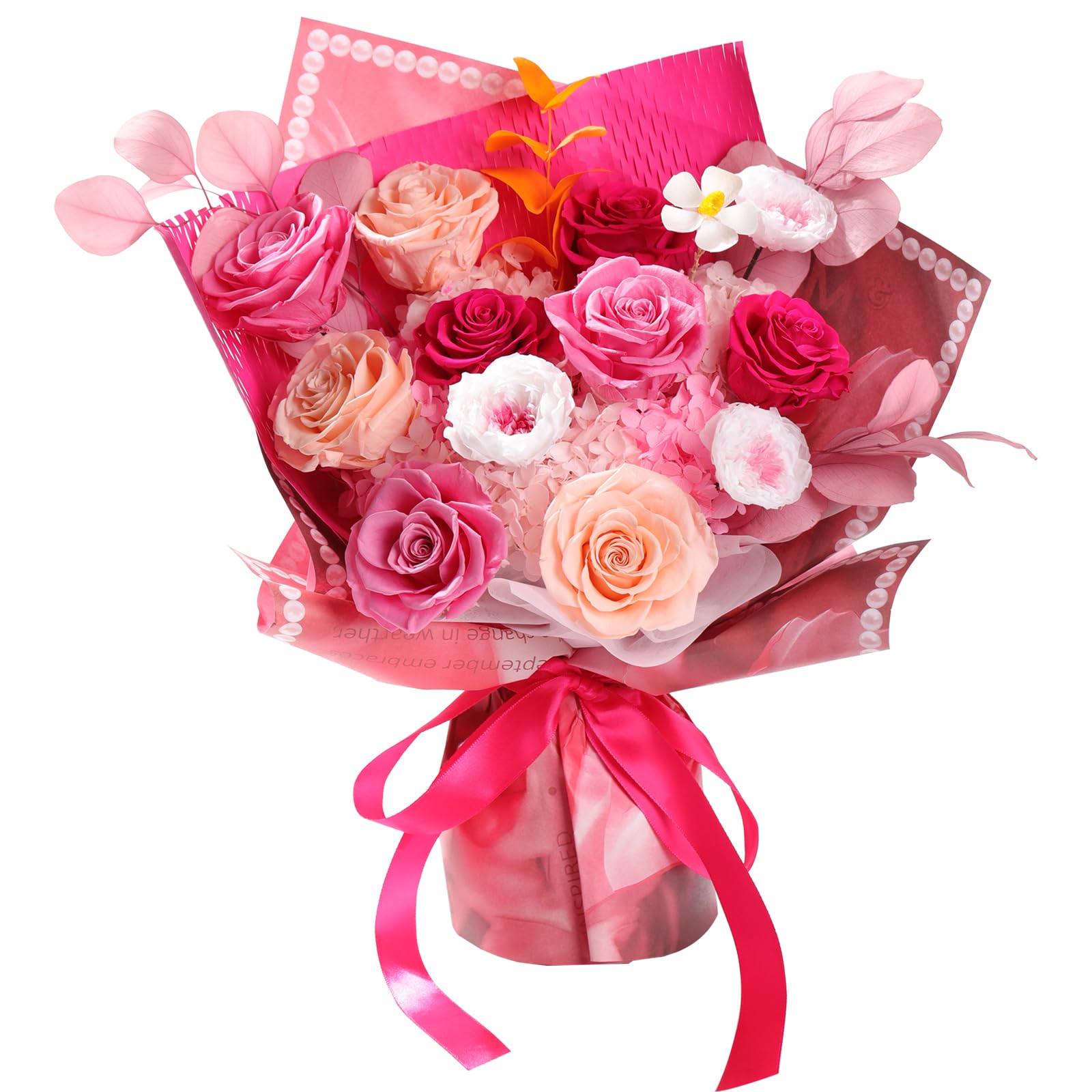 lovenfold bouquet de face montrant 12 roses préservées pour décoration durable
