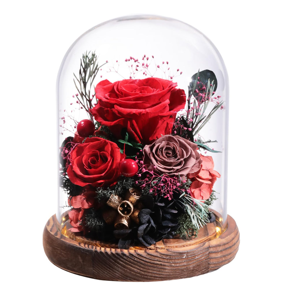 lovenfold dôme face montrant la rose préservée et élégance décorative