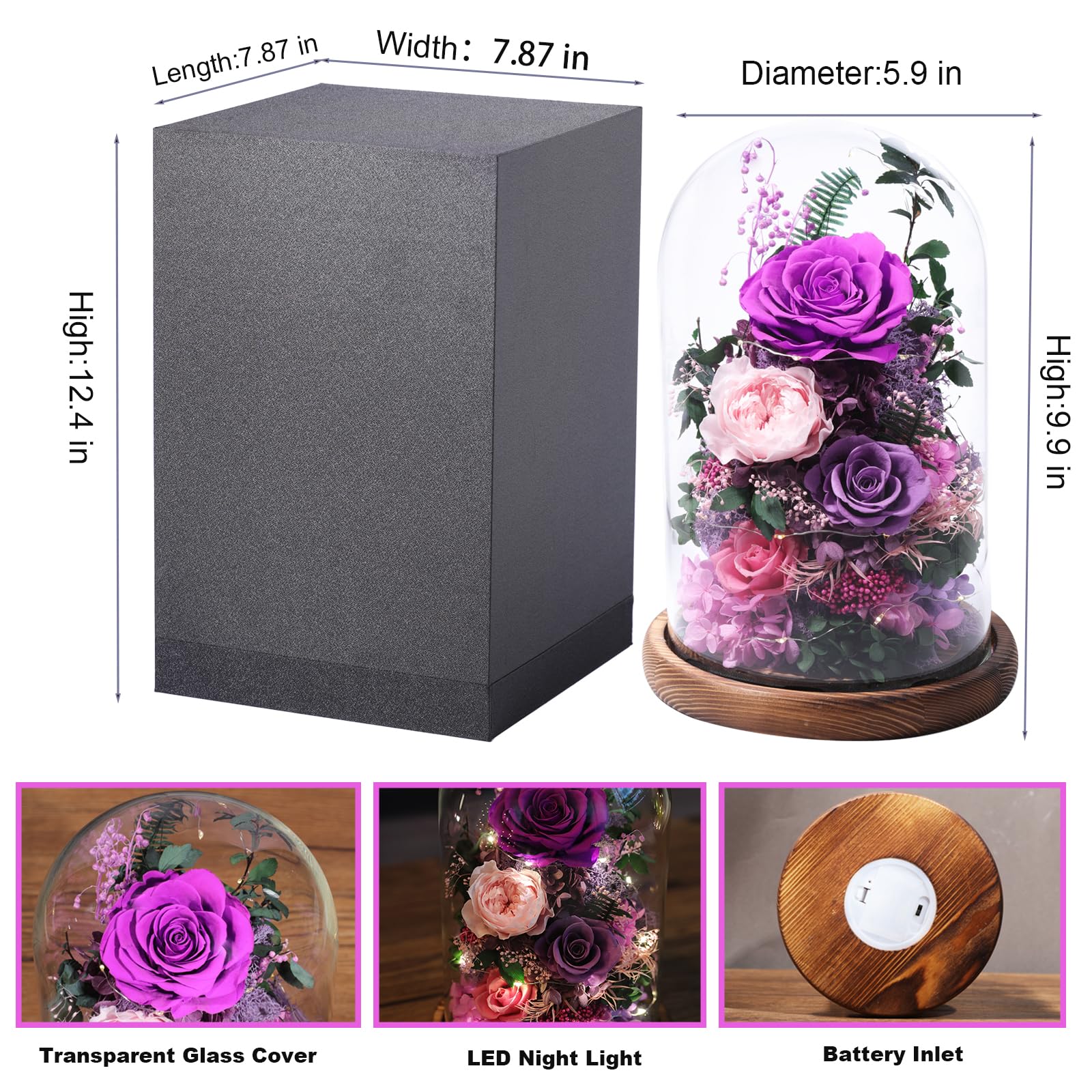 lovenfold gros plan rose préservée montrant texture naturelle et beauté