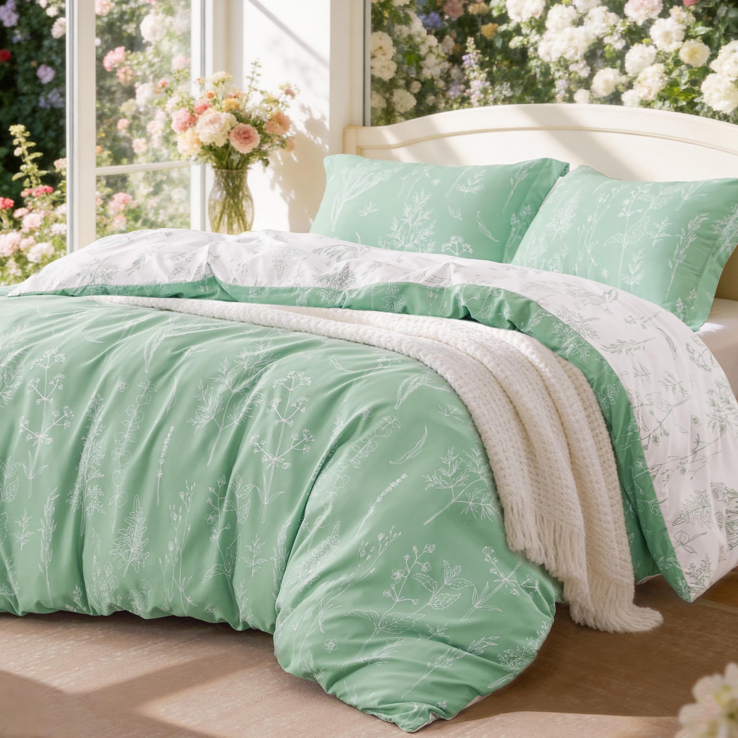 Love's cabin couette emballage avant montrant taille king et économie d'espace