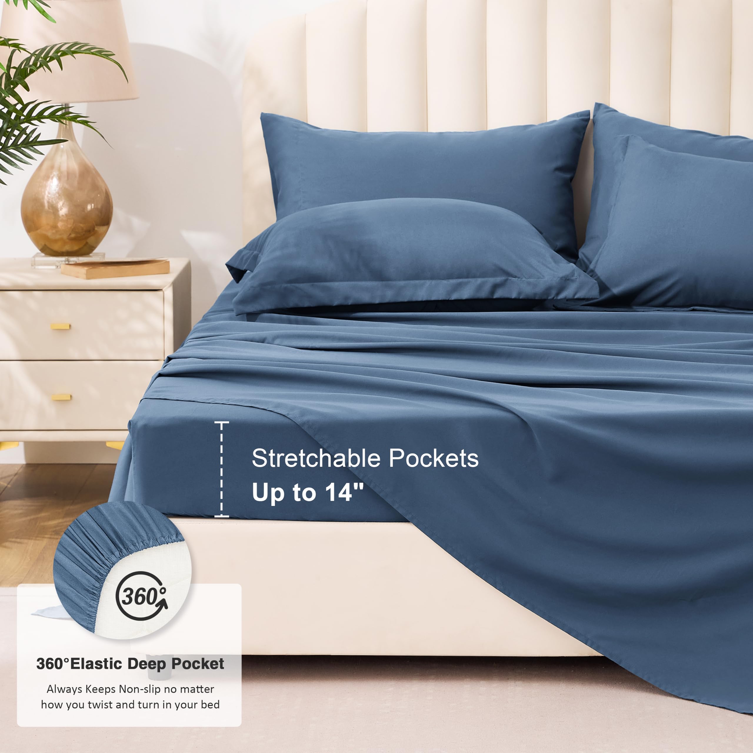 Love's cabin drap housse poche profonde et maintien sur matelas épais