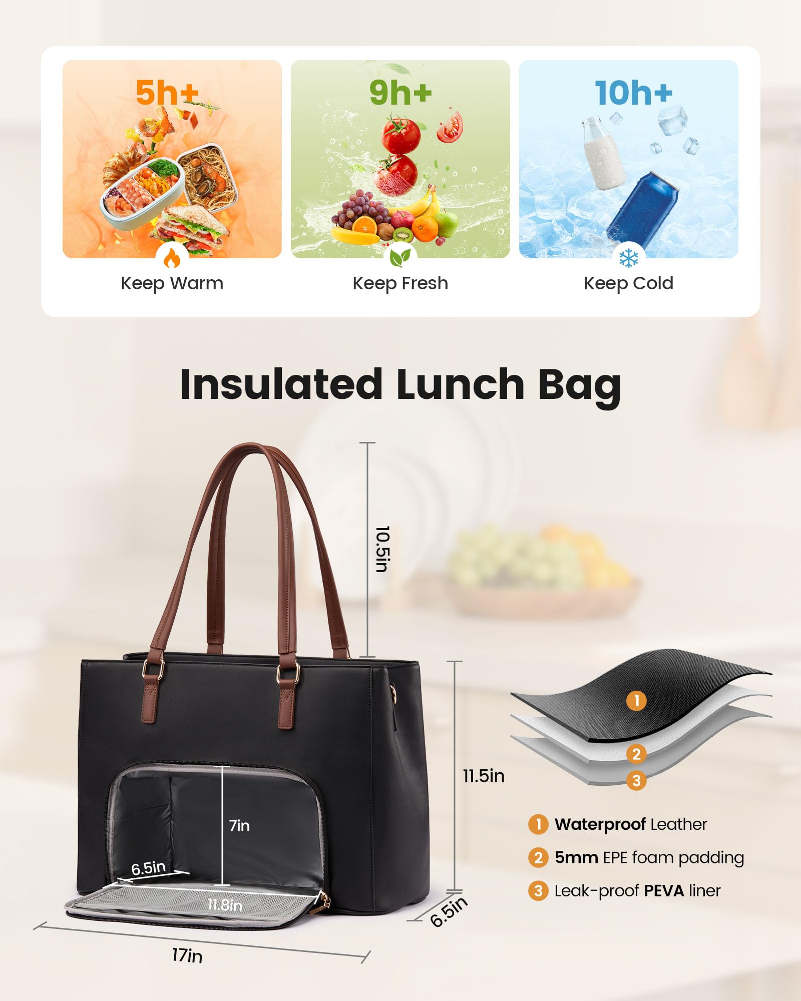 LOVEVOOK détail matière PU cuir illustrant durabilité et imperméabilité